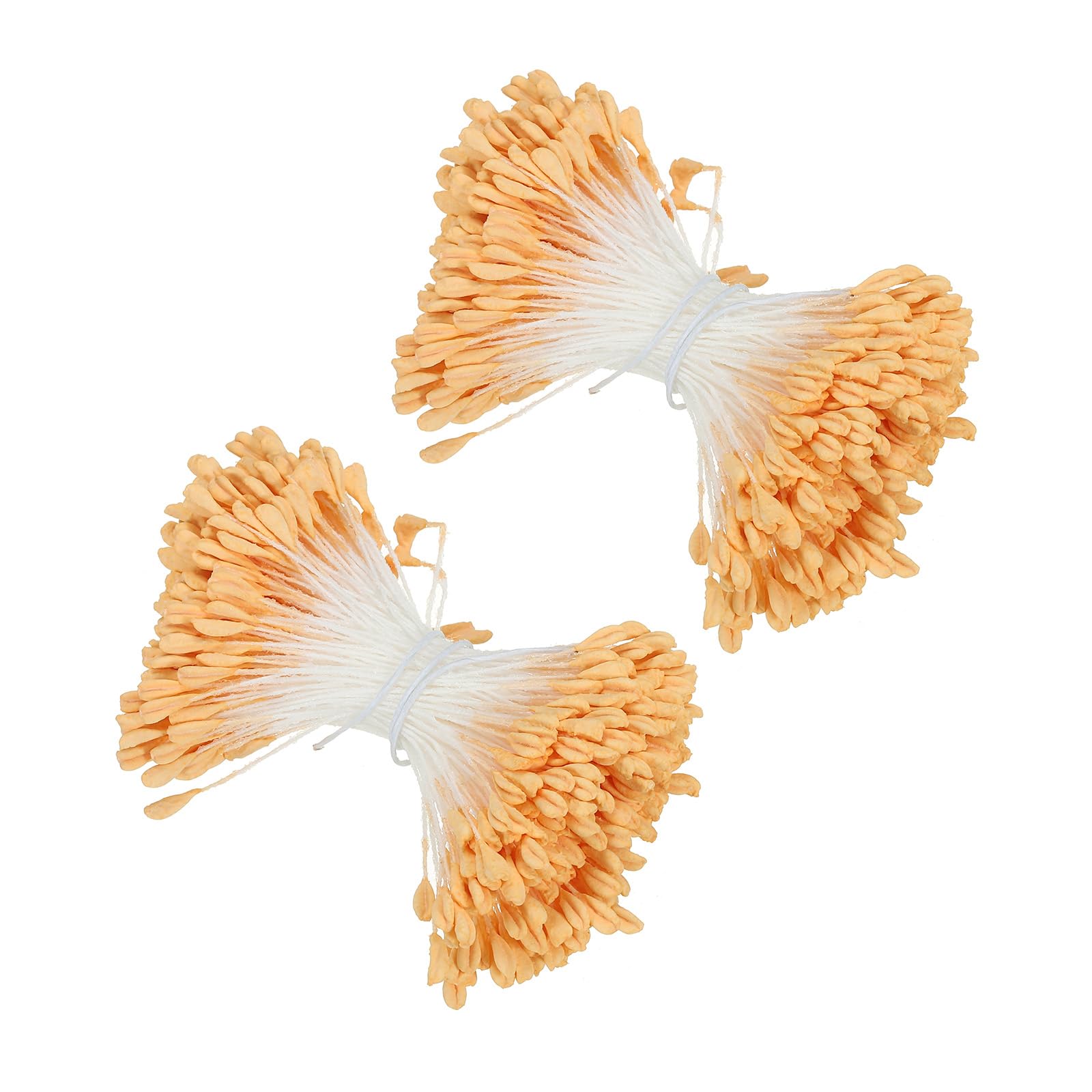 PATIKIL 2.5mm Double Heads Flower Stamen, 680 Pcs Artificial Flower Stamen Pistil Matt Pearl Floral Stamen for DIY Christmas Card Wedding Decoration, Yellow