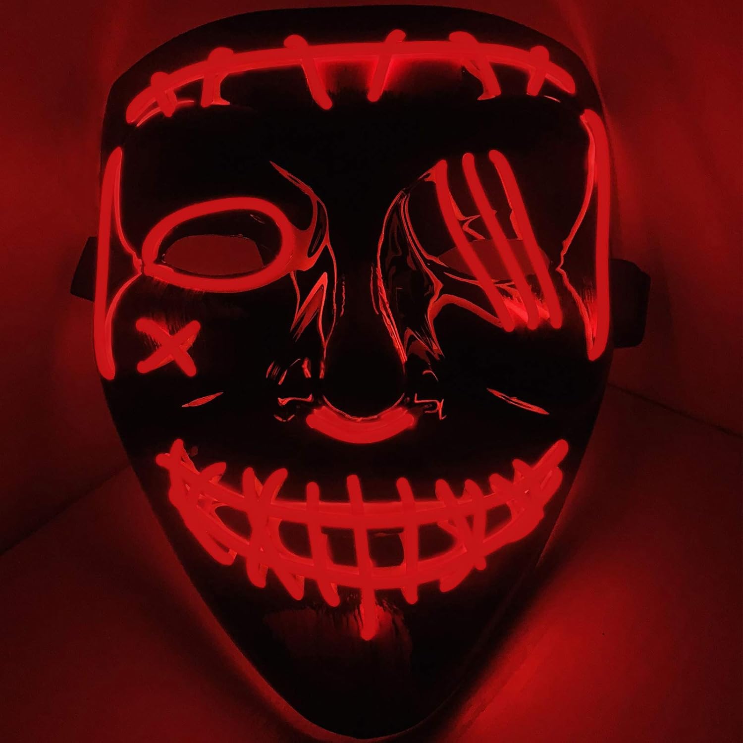 Halloween LED Purge Mask Halloween Scary Mask Cosplay Led Costume Mask