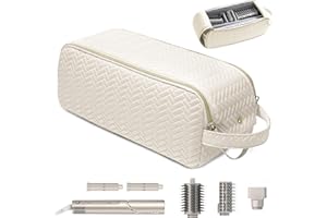 ELCUPA Large Hair Tools Travel Bag Compatible with Shark FlexStyle, Revlon & Dyson | Hair Dryer Brush Organizer, Flat Iron, Curling Iron, Makeup & Cosmetic Bag for Travel Essentials