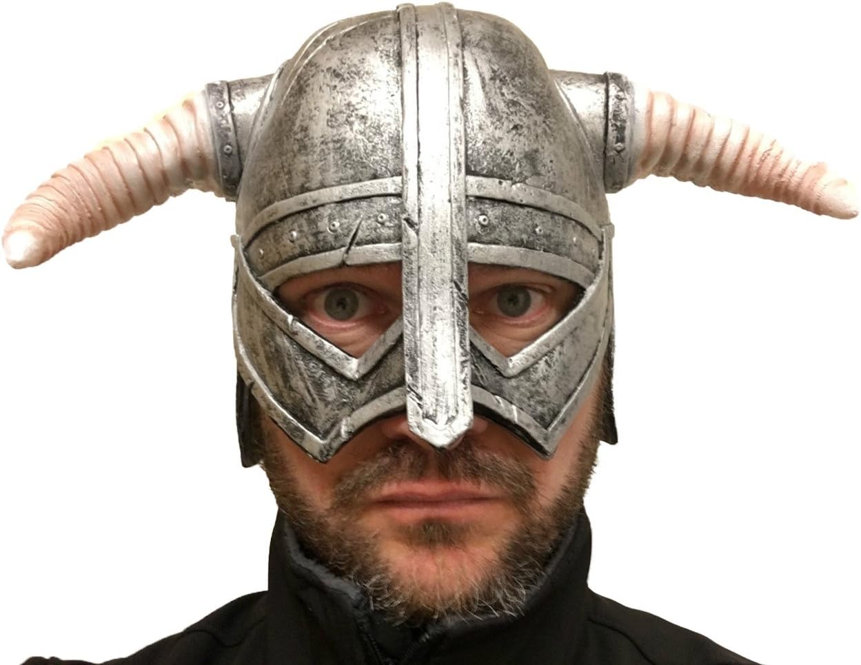 VIKING HORN HELMET , Nordic Warrior , LATEX , Movie Quality Full Head