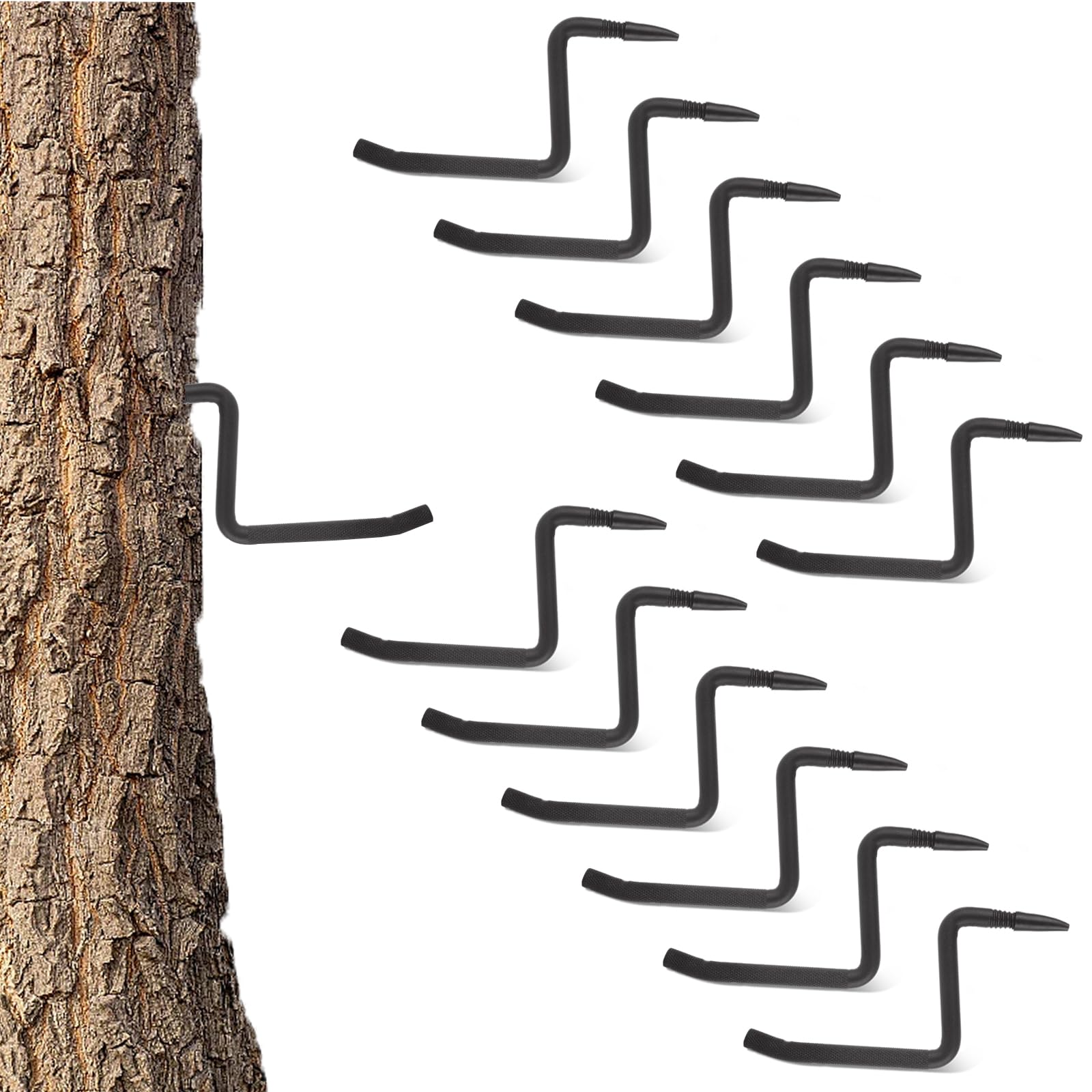 JMIATRY 12 Packs 5 inch Screw-in Tree Steps for Hunting Anti-Slip Bow ...