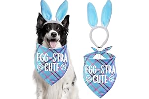 STMK Easter Dog Bunny Costumes, Easter Dog Outfits Bandanas Headbands for Small Medium Large Dogs