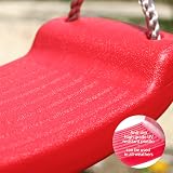 Garden Games Children’s Swing Seat with Safety Grip, Adjustable Ropes (Red) view 2