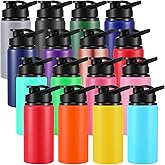 Eaasty 16 Pcs 17 oz Aluminum Water Bottle Bulk Multicolor Reusable Sports Bottle with Snap Lids Multipack Vacuum Water Flask for Travel Camping, Picnics, Gym, Hiking, Cycling, Fishing