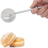 HULISEN Flour Duster for Baking, One-Handed Operation, 304 Stainless Steel Powdered Sugar Shaker Duster, Pick Up and Dust Flo