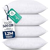 Utopia Bedding Throw Pillows (Set of 4, White) – 14 x 20 Inches Down Alternative Pillows for Bed, Sofa, and Couch - Fluffy Decorative Stuffer Pillow for Indoors & Outdoors