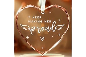 SUCHAGIFT Memorial Gifts for Women - In Memory of Loved One Gifts, Bereavement Gifts, Remembrance Gifts - Keep Making Her Proud Ornament - Memorial Ornaments for Loss of Loved One, Mom, Grandma - Glass Ornament