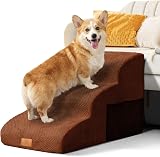 Masthome 3-Step Dog Steps Sofa Ramp Brown 60x40x40 cm Non Slip view 1