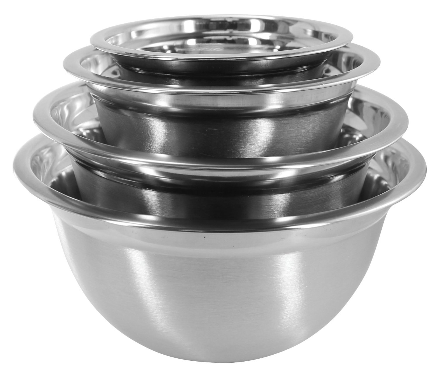 Iconikal STAINLESS STEEL Deep Nesting Mixing Bowl Set EZGrip Edges