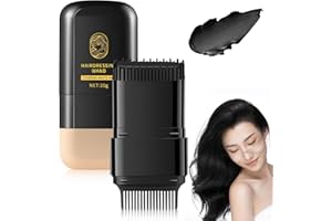 CHINOSUO 2-in-1 Hair Color Stick & Comb, Waterproof and Sweat-Proof Hair Dye Comb, Instant Convenient Root Touch Up for Gray Hair, Touch up Comb for Women & Men (Black)