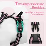 rabbitgoo Dog Harness Large No Pull Reflective Pink Adjustable Vest view 4