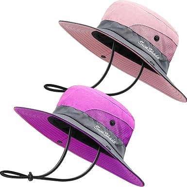wide brim purple hat