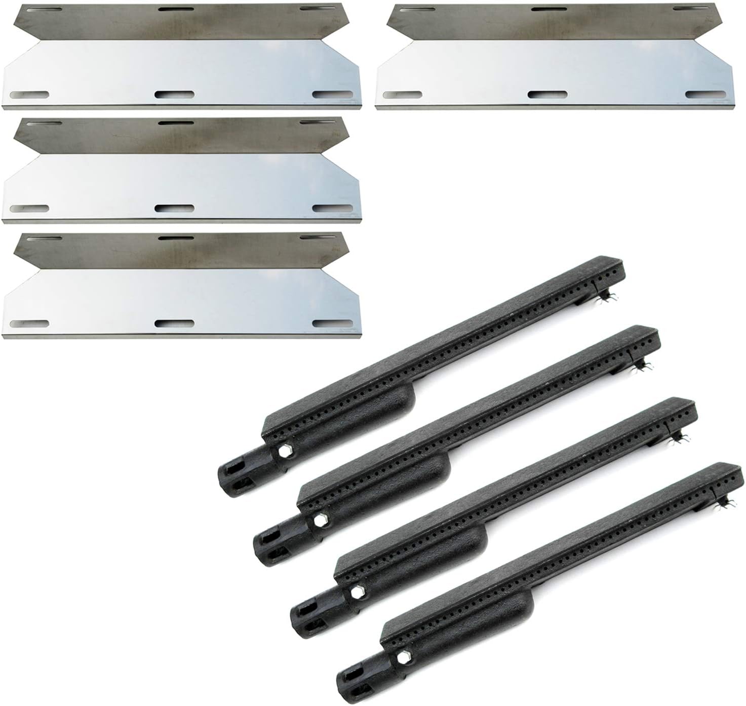Direct Store Parts Kit DG224 Replacement for Jenn Air Gas Grill Repair Kit Gas Grill Burner and Heat Plate- 4 Pack (Cast Iron Burner + Stainless Steel Heat Plates) : Garden & Outdoor