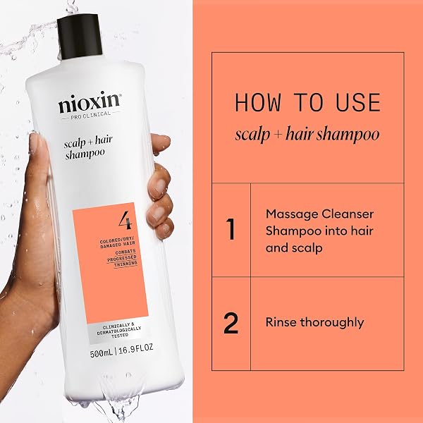 NIOXIN SYSTEM 4 | SCALP CARE | THICKENING SHAMPOO | COLORED DAMAGED HAIR