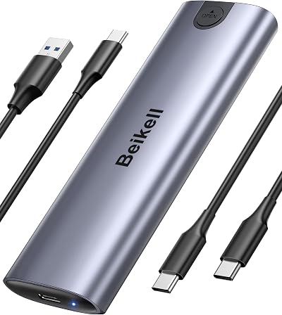 Beikell M.2 NVMe Enclosure 10Gbps USB 3.2 Gen2 Tool-Free 2280/2242/2260/2230
