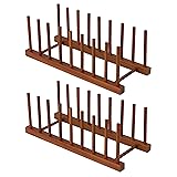 HBlife 2pcs Teak Dish Drying Rack Plates Holder