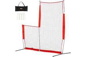 VEVOR L Screen Baseball for Batting Cage, 7x7 ft Baseball & Softball Safety Screen, Body Protector Portable Batting Screen wi
