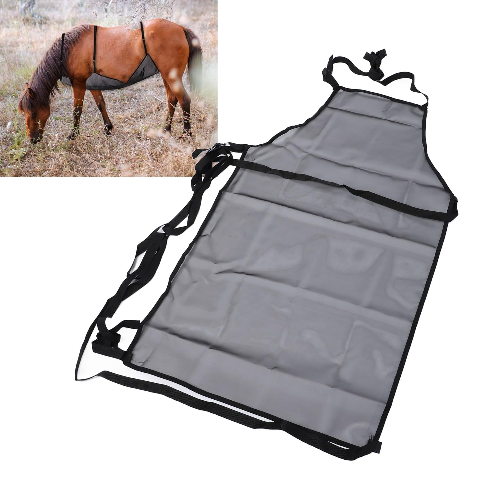 Dpofirs Horse Belly Guard Horse Ride Fly Sheet Mesh Belly Protector, Horse Mesh Combo Fly Sheet for Riding Stable Setting Equine Guard Sheet, Adjustable