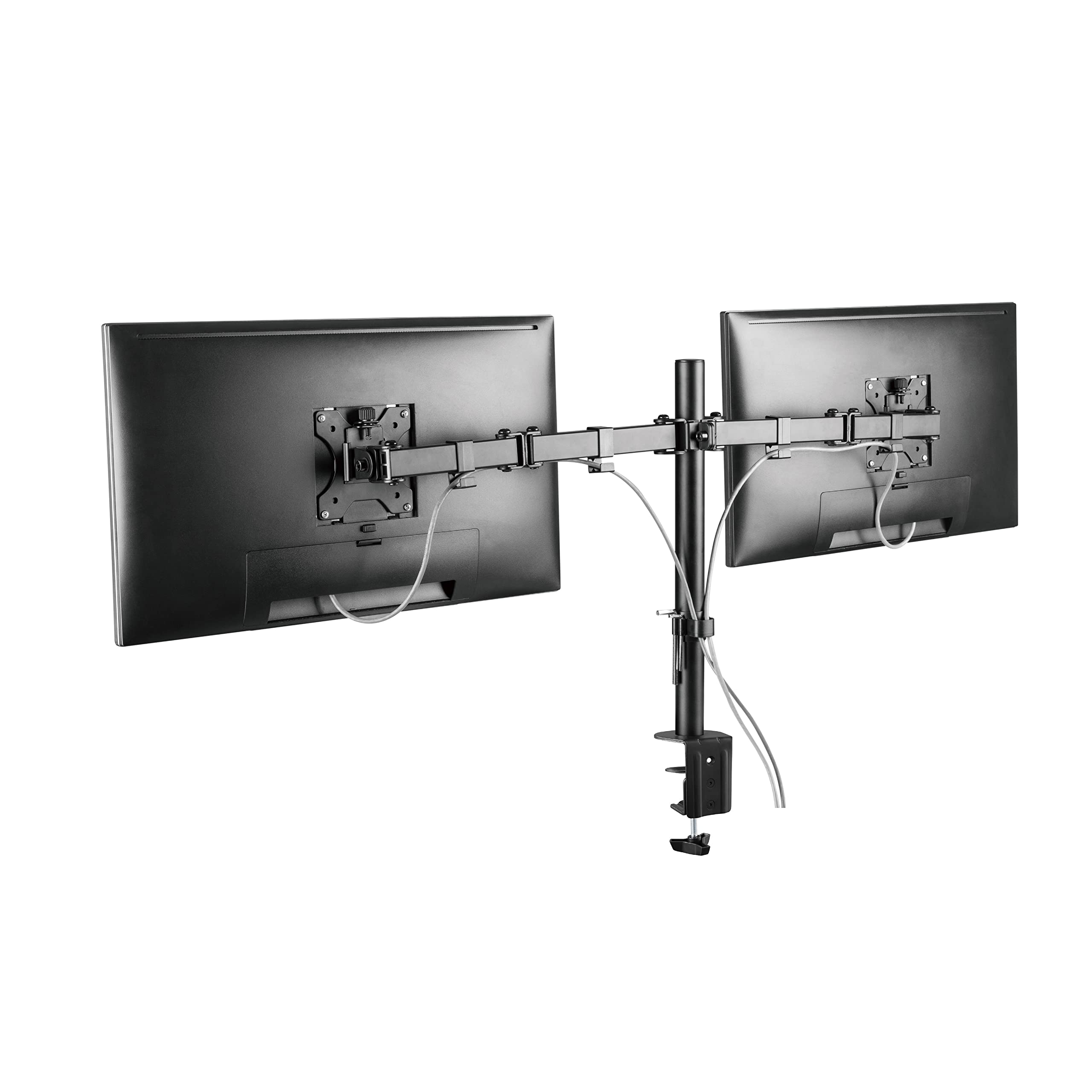 ProperAV Desk Monitor Mount Dual Swing Arm 17'' 19" 21" 22" 23" 24" 28" 32" 32" VESA Max 100x100 Height Max 407mm