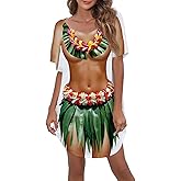 Kasopp Women's Funny Bikini Beach Cover Up Shirt Hawaiian Short Sleeve Baggy Body Print Luau Party Swimsuit Cover-Up Dress