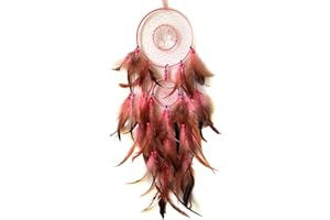 SOYUZU Tree of Life Dream Catchers Pink Feather Dream Catcher for Bedroom Decor Dream Catcher for Wall Hanging Decor Gifts