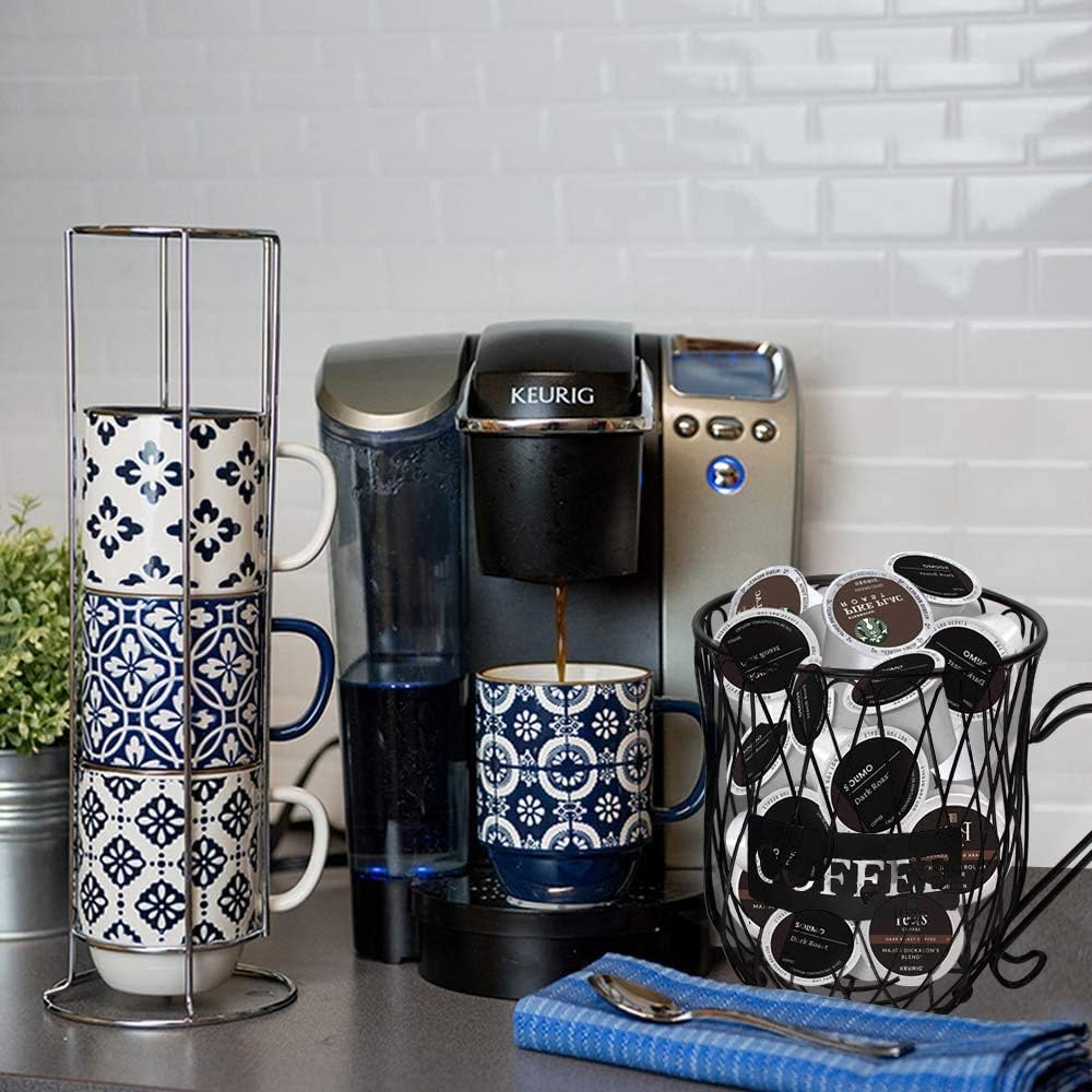 Coffee Pod Holder and Organizer Mug,Cup Keeper Coffee & Espresso Pod Holder, Coffee Mug Storage Basket: Kitchen & Dining