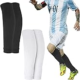 Asofelk 2 Pairs Soccer Sock Sleeve, Elastic Pre-Cut Football-Sock-Sleeve for Leg & Precut Soccer Sleeve Socks for Kicking Ball, Running, Cycling for Boys, Youth, Girls