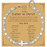 KORATER Cross Bracelet for Women, Christian Gifts for Women Confirmation Baptism Easter Gifts Unique Gift for Friends Mom Sister in Christ Niece Birthday Christmas