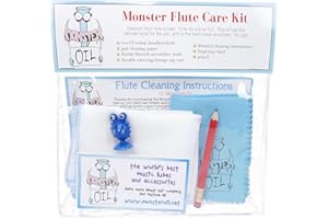 MONSTER OIL Monster Flute Care and Cleaning Kit | Polishing Cloth, Fingering Chart, Two Handkerchiefs. Everything You Need to Take Care of Your Flute