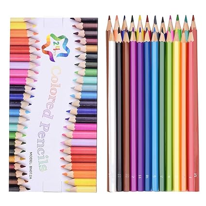 Lismile 24 Crayons De Couleur Ensemble Crayon Coloré Aquarelle Coloriage Crayon Dartiste Dessin Pour Jardin Secret Cadeaux Pour Enfant