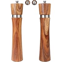 Salt and Pepper Grinder Set, Pepper Mill Kit Manual Wooden Rotor with Adjustable Coarseness, Tableware Gifts,10 inch…