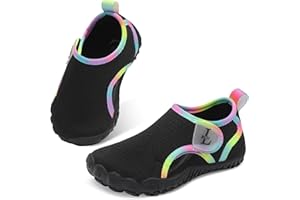 JIASUQI JISUQI Kids Water Shoes Boys Girls Wide Barefoot Beach Swim Aqua Shoes Outdoor Quick Dry Anti-Slip Water Sports Sneak