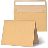 30 blank cards and envelopes each, thank you blank greeting cards and envelopes, brown A4 blank cards, 4x6 envelope invitations, suitable for printing custom, suitable for various occasions DIY