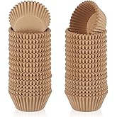 Caperci 500 Count Mini Cupcake Liners Natural Muffin Liners Greaseproof No Smell Small Cupcake Wrappers Baking Cups