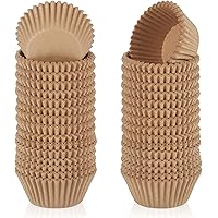 Caperci 500 Count Mini Cupcake Liners Natural Muffin Liners Greaseproof No Smell Small Cupcake Wrappers Baking Cups