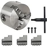 WFLNHB K11-80 3 Inch 3 Jaw Self Centering Lathe Chuck 3" | for CNC Drilling Milling Machine Total 2 Set of Jaws