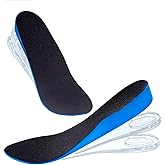 3-Layer Adjustable Height Increase Insoles, 3/4 Length Heel Lifts for Women Men, Shock Absorption Cushion Shoe Lifts Insoles for Achilles Tendonitis, Heel Pain, Leg Length Discrepancy,Large