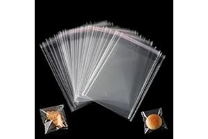 Self Sealing Cellophane Bags, 4x6 Inches 200 Pieces Clear Resealable Cellophane Bags, Self Adhesive Individual Cookie Bags fo