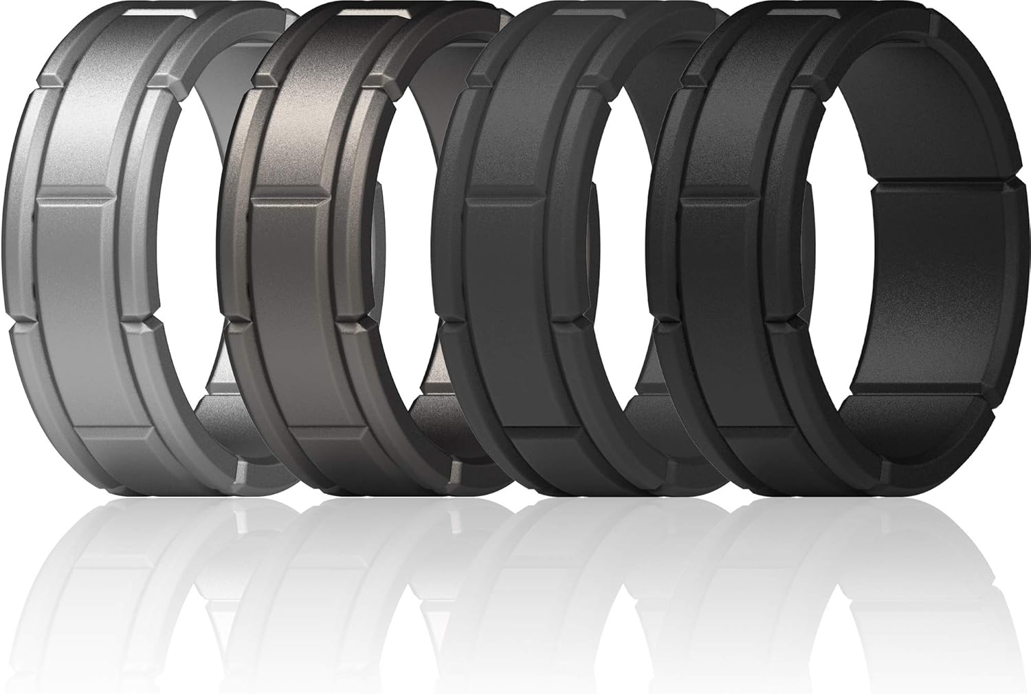 ThunderFit Silicone Rings for Men 4 Rings / 1 Ring Middle Layer