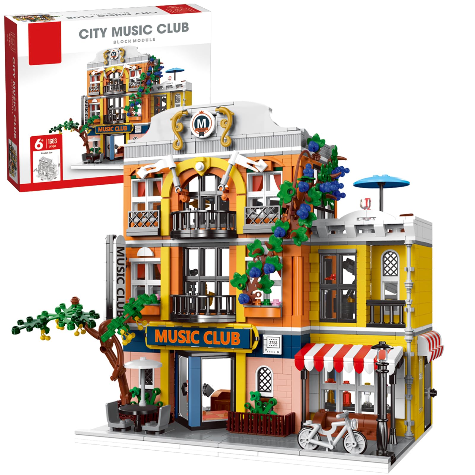 Photo 1 of ENJBRICK Flowers City Jazz Club Building Sets for Adutls, Architecture House Building Kit for Boys and Girls 8-14 Years 1683 PCS