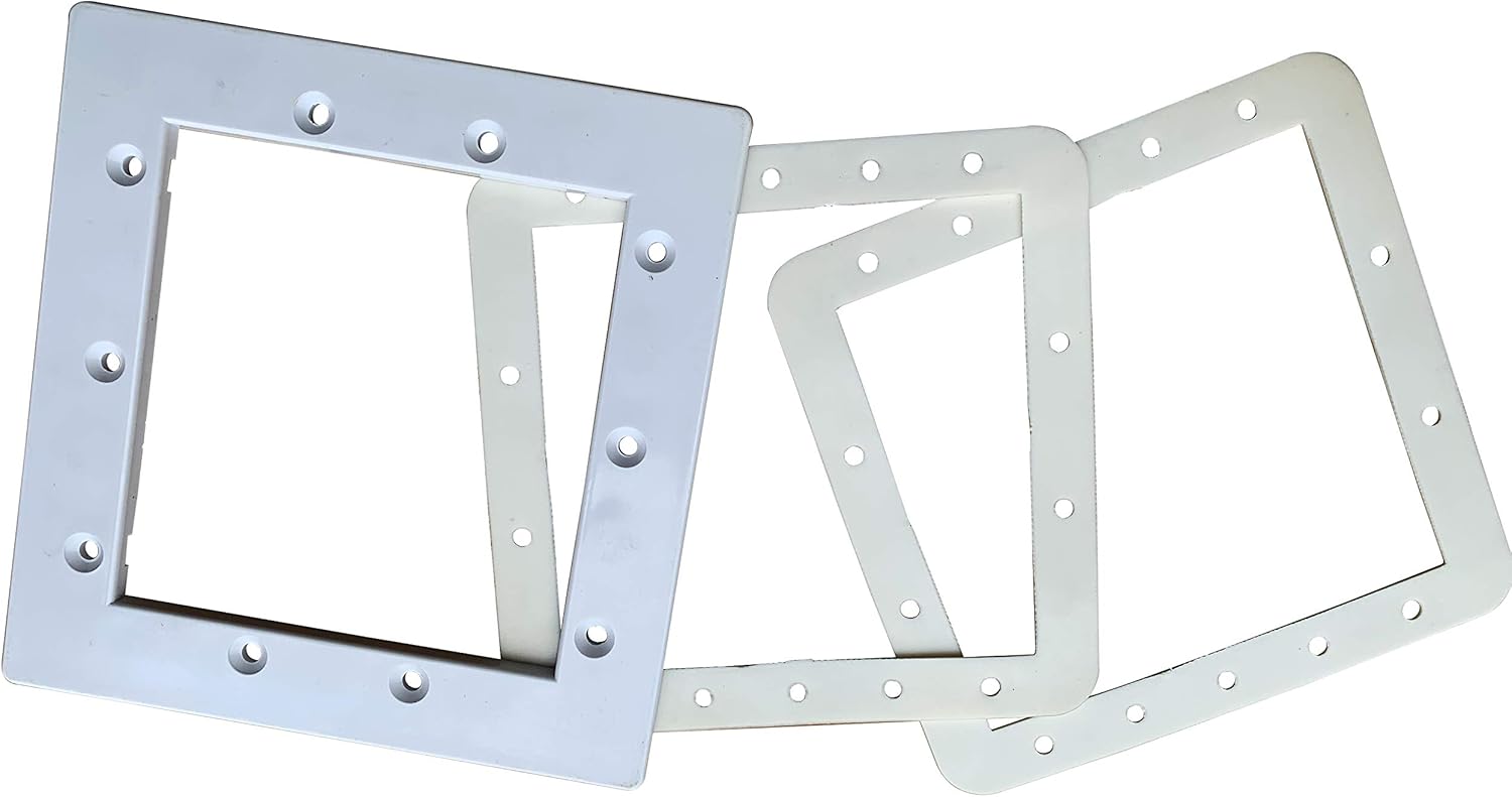 10 Hole Swimming Pool Skimmer Faceplate and Gasket Set (8.4 inches)