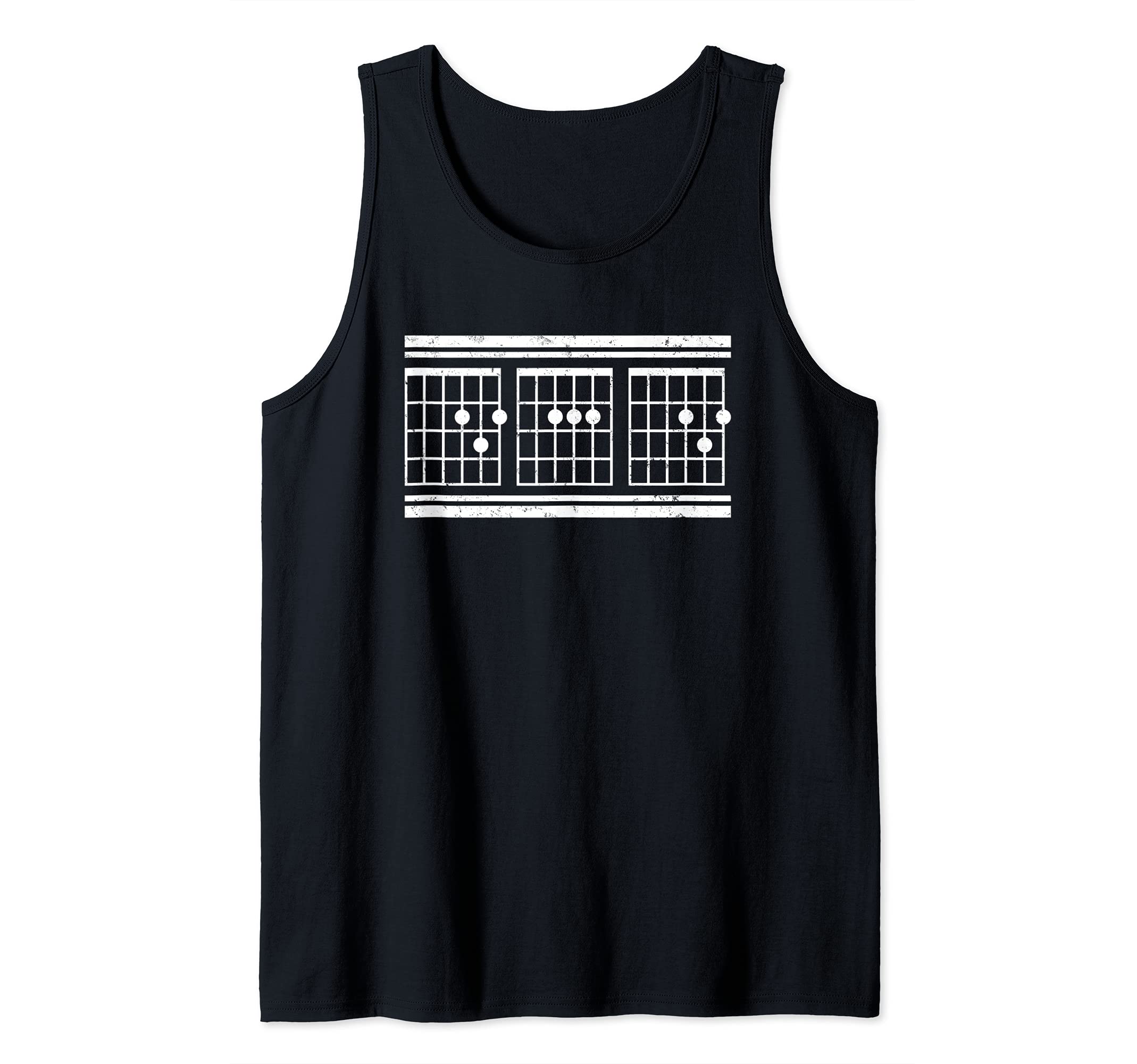 Mens Guitar Music Lover Dad Guitar Chords Father's Day Tank Top