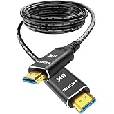 Highwings 8K 4K 120HZ 100FT HDMI Cable Fiber Optic, Unidirectional in-Wall CL3 Rated Long HDMI 48Gbps High Speed [8K@60Hz] Dynamic HDR/eARC/HDCP 2.2&amp;2.3/3D, Compatible for Desktop GPUs 30&amp;40 Series