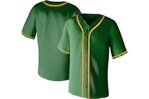 Aizqaoalk Baseball Jersey,Blank Baseball Jerseys for Men Shirts Short Sleeve Hip Hop Sports Casual Button Down Uniforms