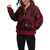 SeSe Code Womens Oversized Half Zip Sweatshirt Long Sleeve Cozy Fleece Pullover Hoodie Casual with Pockets & Thumb Holes