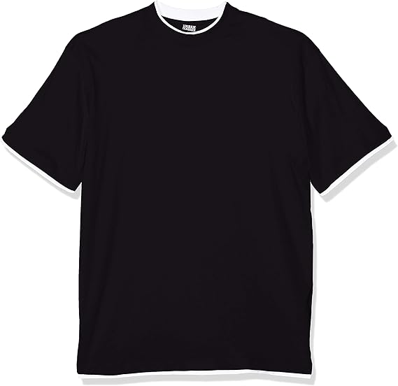 Amazon アーバン Classics コントラスト 丈長 ティーシャツ ブラック ホワイト Tシャツ カットソー 通販