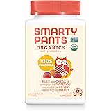 SmartyPants Organic Kids Multivitamin, Daily Gummy Vitamins: Probiotics, Vitamin C, D3, Zinc, & B12 for Immune Support, Energ