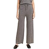 GreenMount Women's Summer Wool Cashmere High Waist Casual Wide Leg Long Pants with Pockets