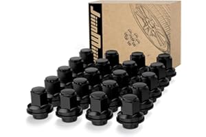 JiiinMiiin M12x1.5 Toyota Lexus Lug Nuts, 13/16'' (21mm) Hex OEM Factory Style Black Mag Seat Wheel Nuts with Washer for 4Runner Camry Highlander Prius Sienna Lexus CT200h HS250h GS450h Set of 20PCS