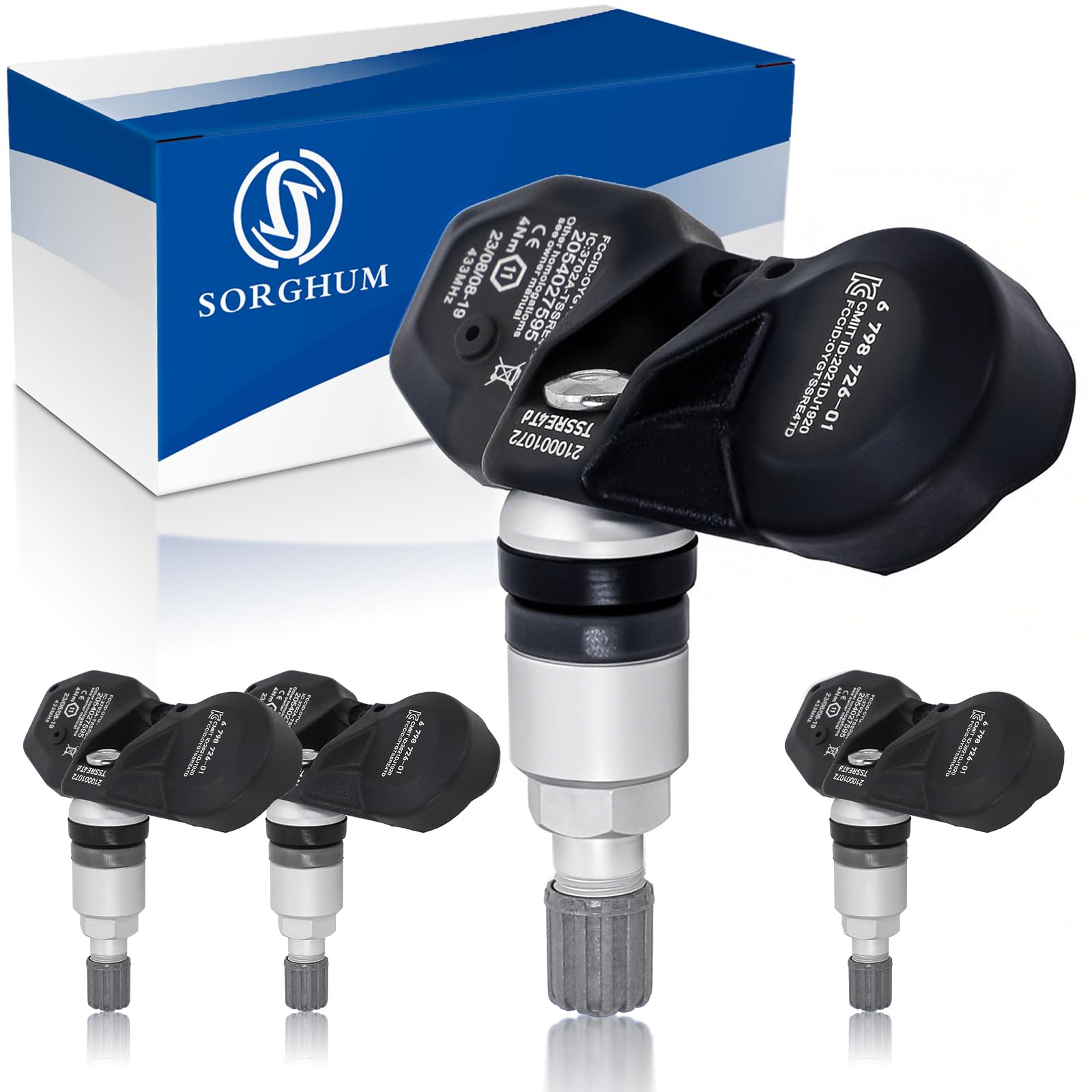 Photo 1 of Sorghum Tire Pressure Monitoring System - Pre-programmed TPMS Sensors 433MHz Compatible with 2002-2011 BMW 328i 335i 525i 530i X3 X5 X6 M3 M5 Mini Rolls-Royce Replace# 36236798726 36236781847 Set of 4